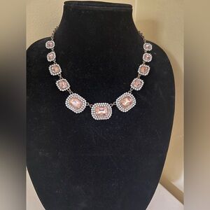 Elegant Silver and Pink Necklace
